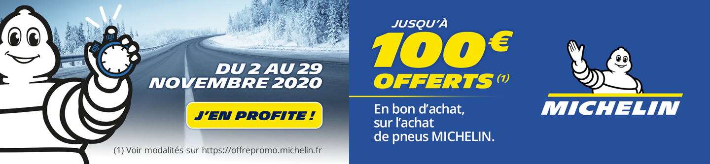 Michelin pneus promotion jusqu'à 100€ en bons d'achat Speedy