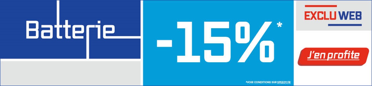 -15% sur la batterie chez Speedy