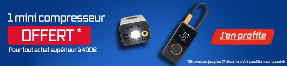 Offre exceptionnelle chez Speedy : pour tout achat supérieur à 400€, un mini compresseur offert