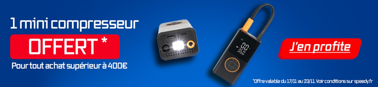 Pour tout achat supérieur à 400€, un mini compresseur offert