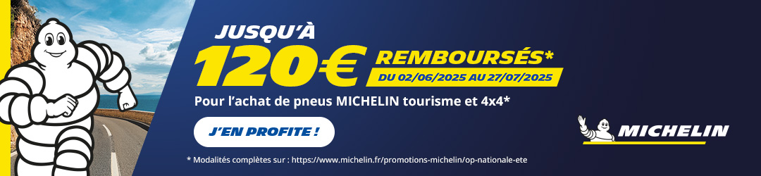 Pneus Michelin en promotion jusqu'à 120€ remboursés Speedy