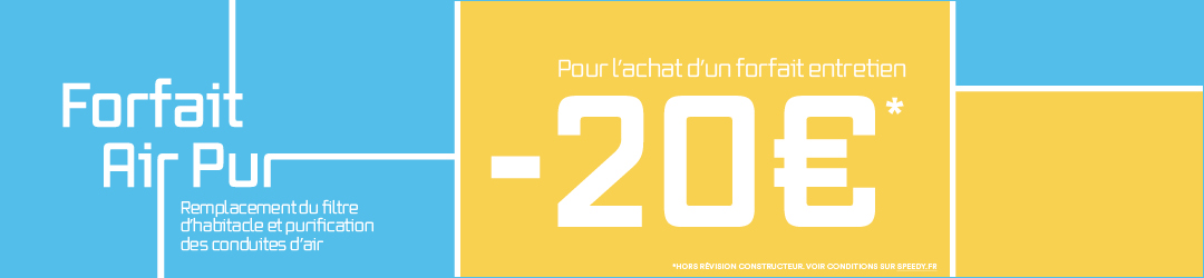 20€ offerts sur le forfait air pur pour l'achat d'un forfait entretien