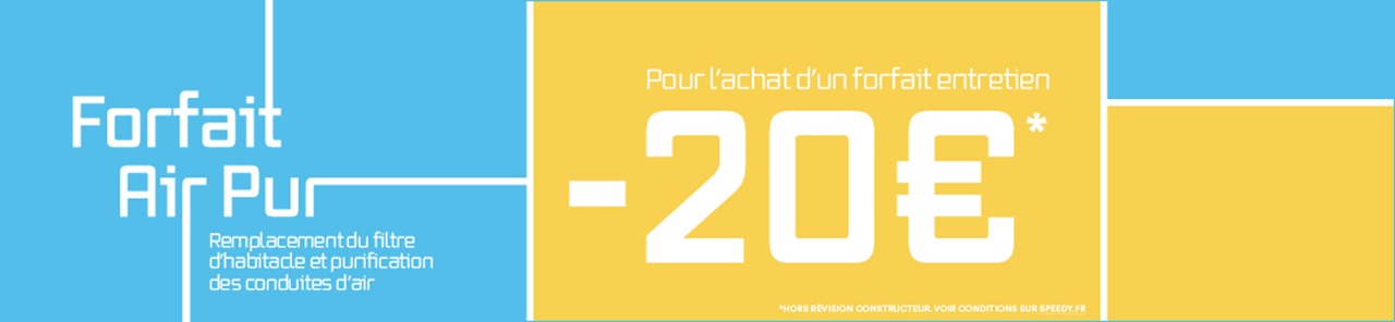 20€ offerts sur le forfait air pur pour l'achat d'un forfait entretien