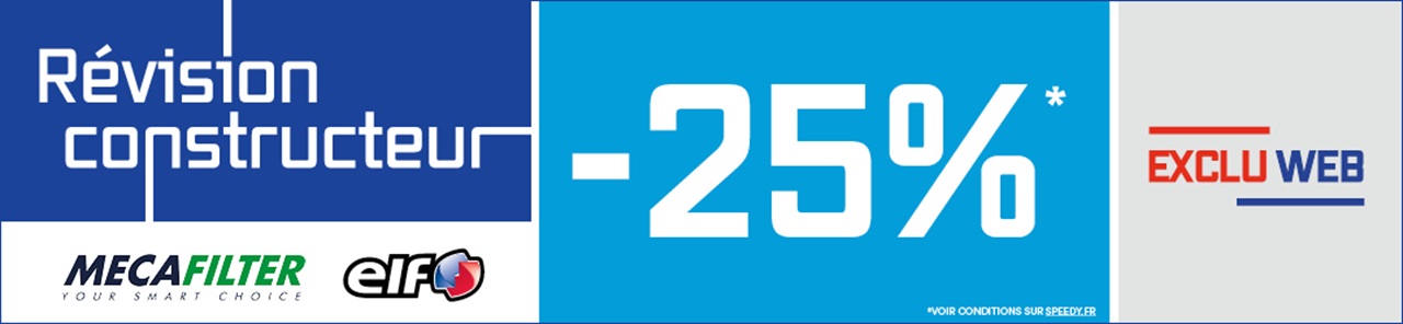 Promo -25% sur la révision voiture chez Speedy