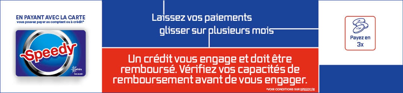 Paiement en 3 fois sans frais avec la carte Speedy