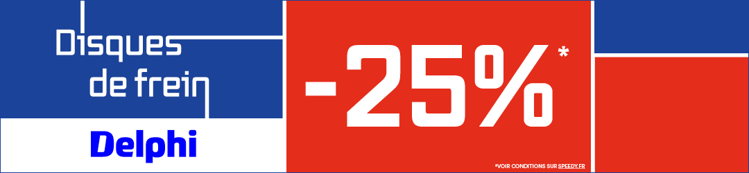 Promotion Speedy -25% sur les disques de frein