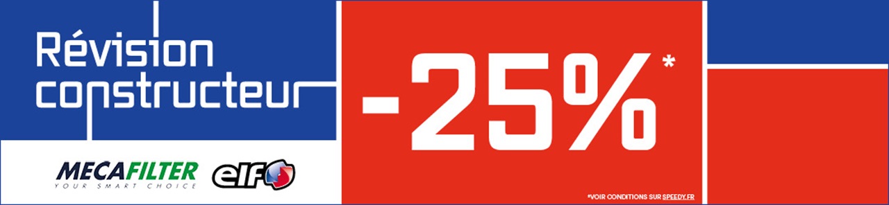 Promo -25% sur la révision voiture chez Speedy