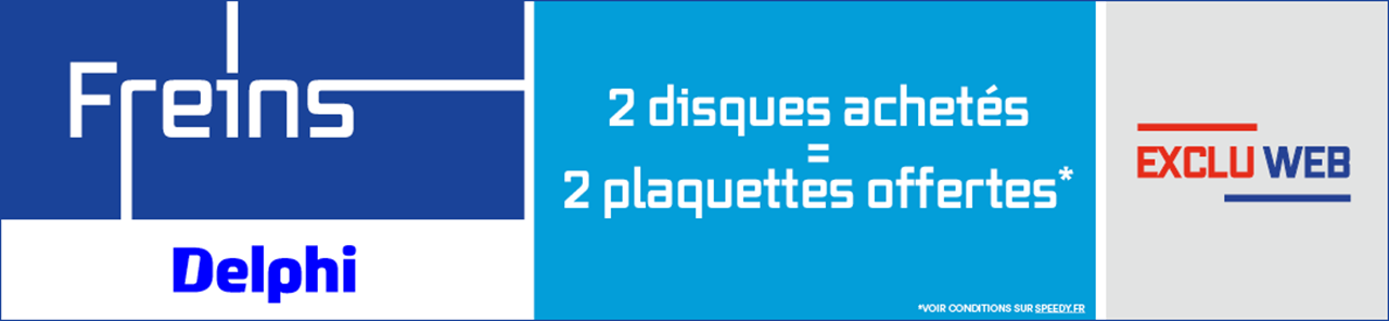Exclu web freins : pour 2 disques achetés, 2 plaquettes offertes chez Speedy