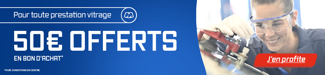 Pour toute prestation pare-brise, 50€ offerts en bon d'achat chez Speedy