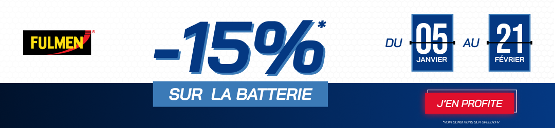 -15% sur la batterie chez Speedy