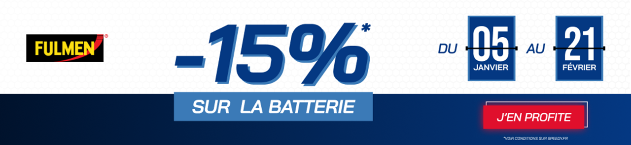 -15% sur la batterie chez Speedy
