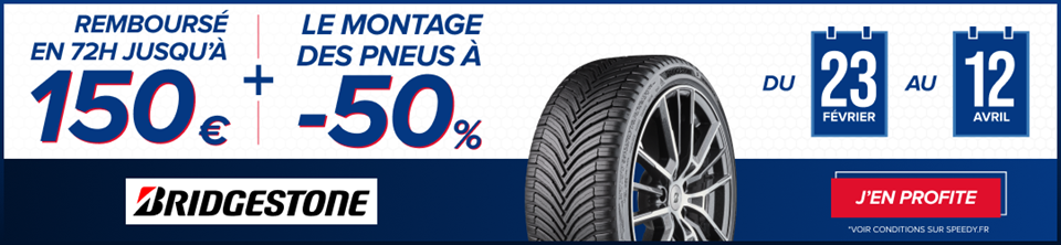 Promo pneus Bridgestone chez Speedy