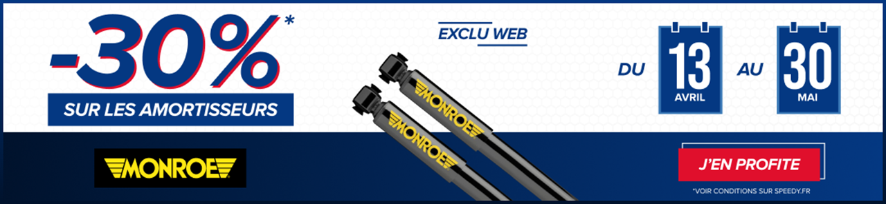 Promotion Speedy sur les amortisseurs
