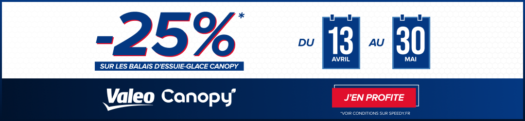 Promotion Speedy -25% sur les balais d'essuie-glace Valeo