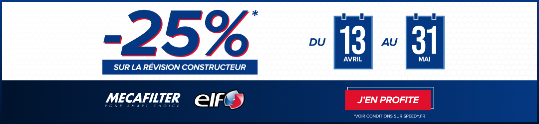 Promo -25% sur la révision voiture chez Speedy