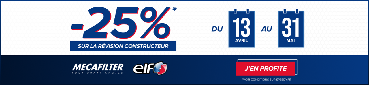Promo -25% sur la révision voiture chez Speedy