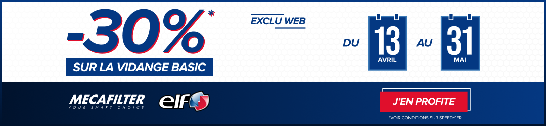 Speedy Promotion Exclu web Vidange Forfait Basic -30%