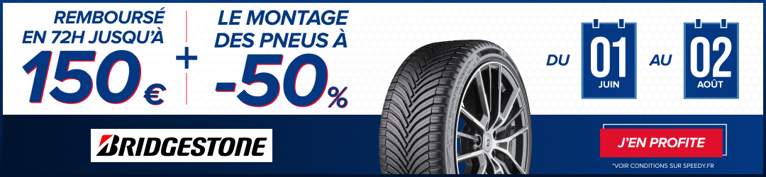 Promo pneus Bridgestone chez Speedy