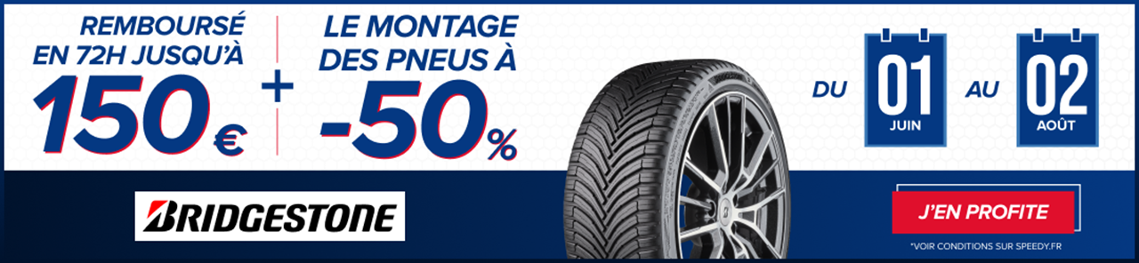 Promo pneus Bridgestone chez Speedy