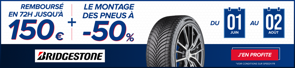Promo pneus Bridgestone chez Speedy