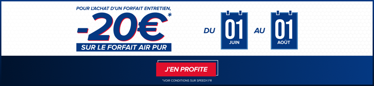 20€ offerts sur le forfait air pur pour l'achat d'un forfait entretien