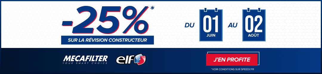 Promo -25% sur la révision voiture chez Speedy
