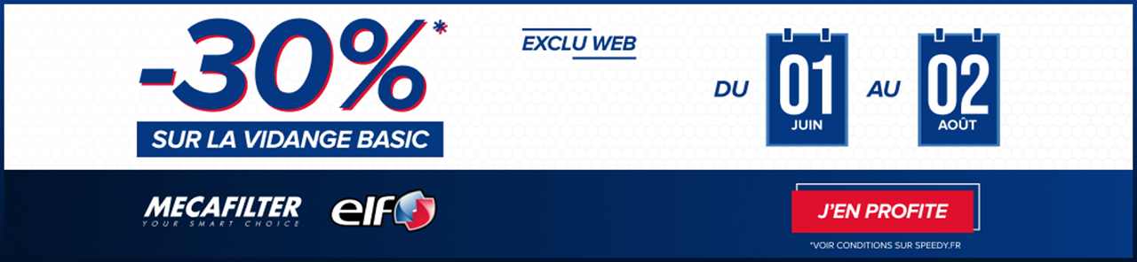 Speedy Promotion Exclu web Vidange Forfait Basic -30%