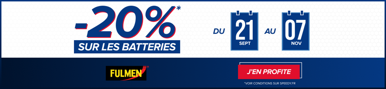 -20% sur les batteries chez Speedy